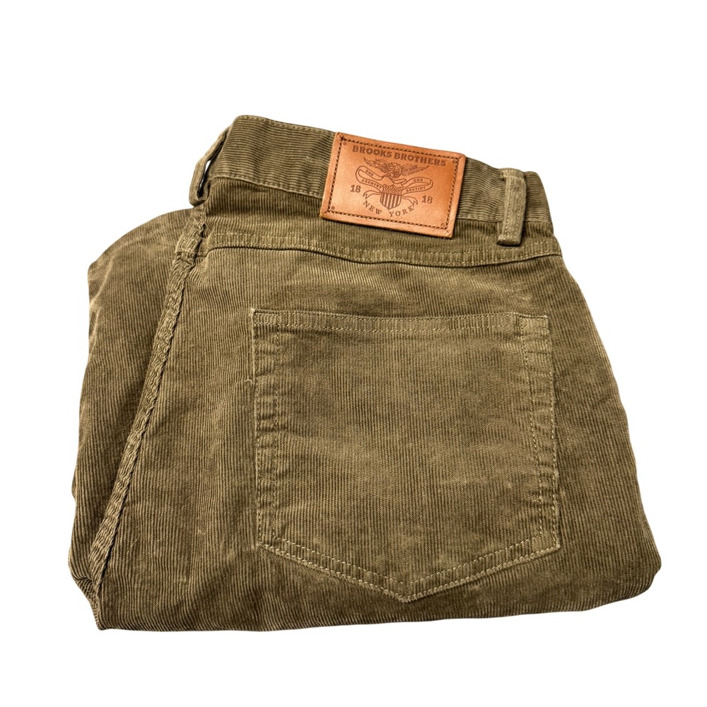 Brooks Brothers Corduroy Pants Mens 34x30 (34x29 ACTUAL) Slim Fit Brown Trousers